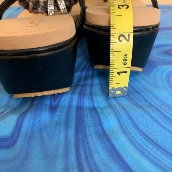 SIKETU ladies fabric rhinestone embellished wedge thong in size 9. LNWOT - Picture 9 of 10